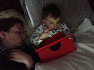 Role reversal: Jack is blogging while I nap.