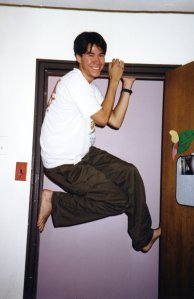 me hovering in the doorway